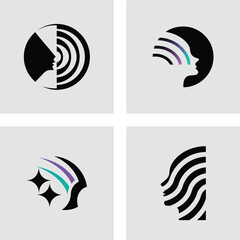 Elegant Minimalist Logo Designs  Head Silhouette Concepts for Branding