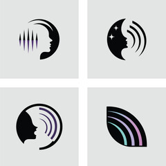 Voice and Sound Wave Logo Concepts Abstract Designs for Communication