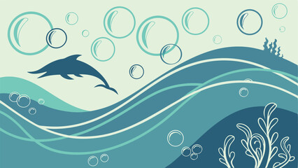  Abstract Underwater Bubbles & Waves.