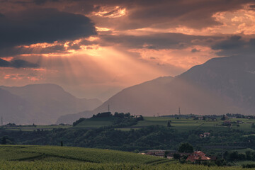 Beautiful Mountain Landscape in Eppan, South Tyrol, Italy