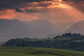 Beautiful Mountain Landscape in Eppan, South Tyrol, Italy