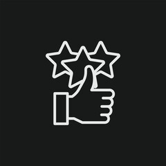 Positive Feedback and Good Rating Icon with Thumbs Up and Three Stars for Customer Approval