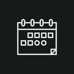Monthly Calendar and Event Planner Icon for Scheduling Appointments and Marking Important Dates
