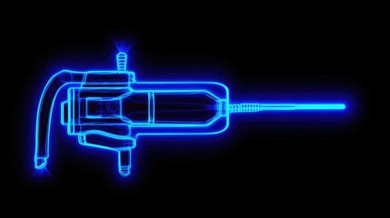 Transparent Blue Technical Diagram on black background 

