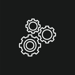 Interlocking Gears Icon for Business Process, Workflow Automation, and Mechanical Engineering Settings