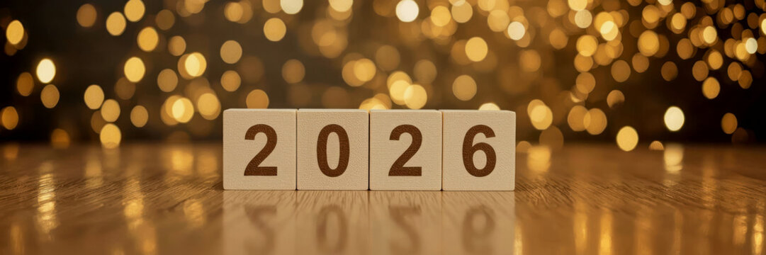 Countdown to the New Year with 2026 block numbers on display