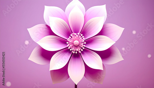 Elegant Pink and White Flower Blossom on Lavender Background for Spring Designs