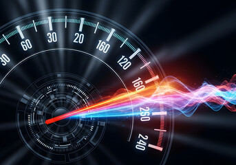 speedometer on black background