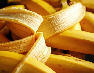 Close-up of peeled bananas