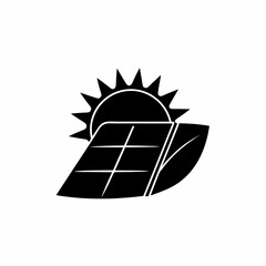 creative solar panel icon vector silhouette illustration isolated on white background 