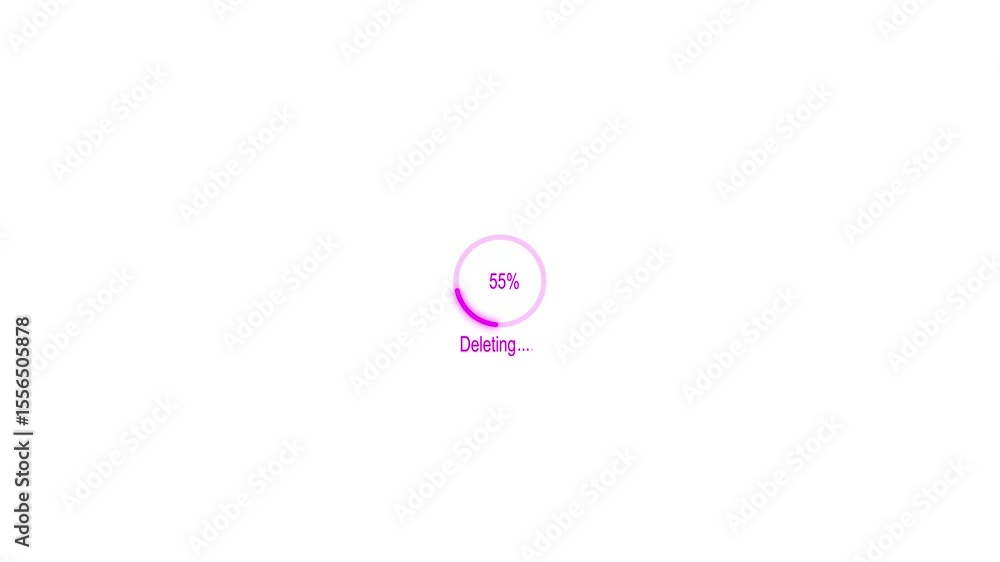 Poster deleting progress loading bar computer screen animation isolated on white background. loading deleti