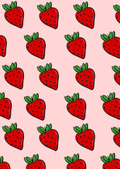 seamless pattern with strawberries background
