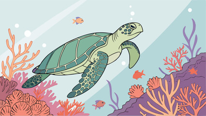 sea turtle swimming underwater