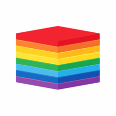 A sticky note stack in rainbow colors
