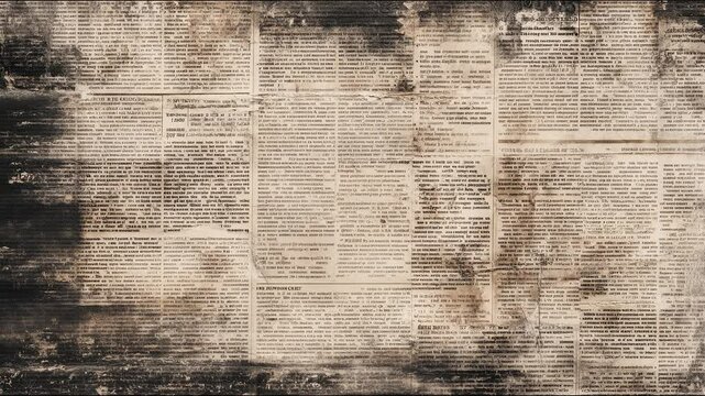 top view on newspaper sheets pages texture. Stop motion animation loop
