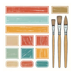Brush strokes vector. brush. Set of text boxes. Paintbrush collection. Grunge design elements. Dirty texture banners. Set of rectangle shape brush strokes. Painted rectangles and long strokes
