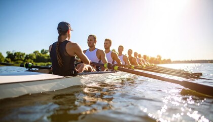 Rowing team on a lake (1)
