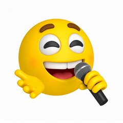 emoticon singing with microfoon 