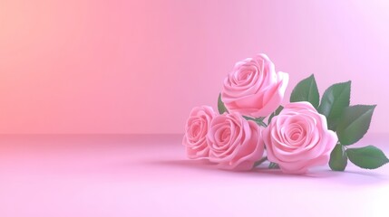 Pink roses bouquet soft background