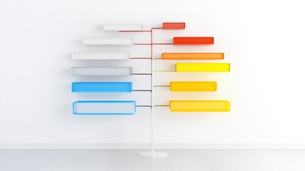 Colorful modern wall shelves