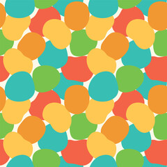 Seamless vector pattern with abstract colorful round shapes, suitable for children's design