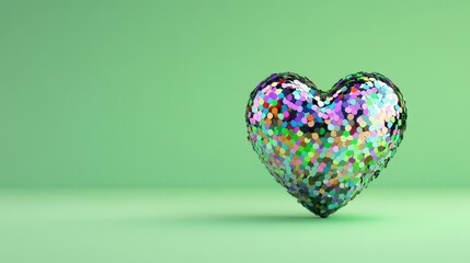 Colorful confetti heart shape object