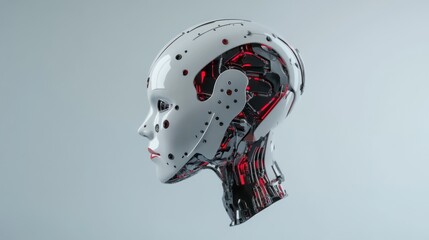 Futuristic robot head profile