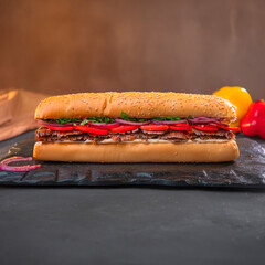 Gourmet Lebanese Shawarma Sandwich Close-up