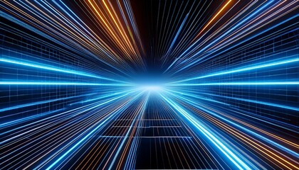 abstract neon lights into digital technology tunnel futuristic technology abstract background with lines for network big data data center server internet speed 3d render