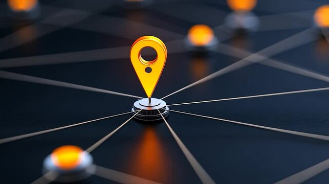 Global Network Connection: Centralized Location Pin