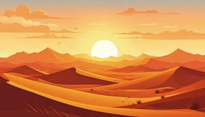 Desert sunset landscape