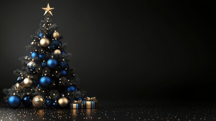 Dark elegant christmas tree decorations