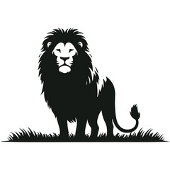 Obraz premium Lion Silhouette Vector on White Background 