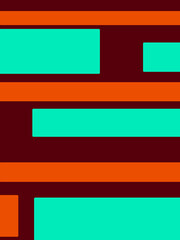 Digital Abstract Cyan & Orange Colour Line Wallpaper