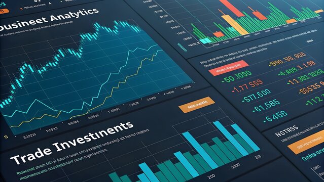 trade business analytics graph and financial chart