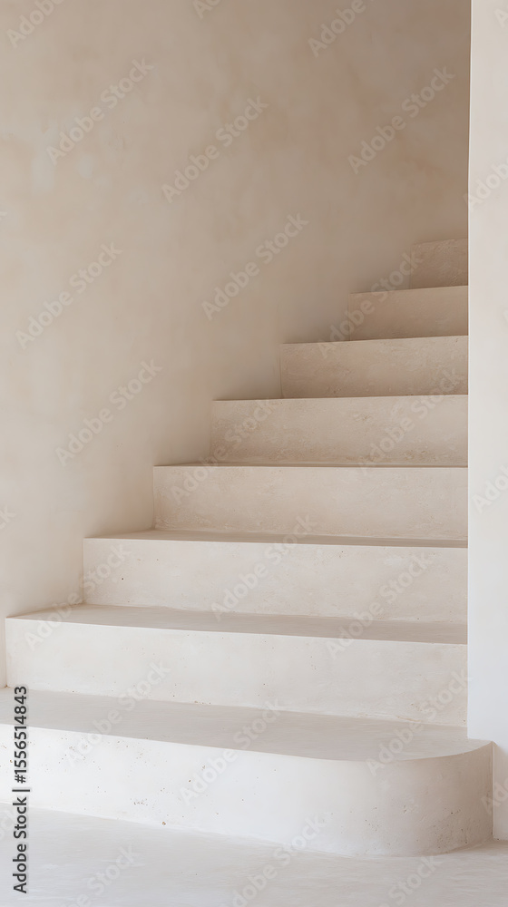 Aufkleber minimalist staircase design featuring a neutral color palette, creating a clean and modern architect