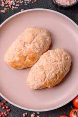 Steamed fish or chicken cutlets or meatballs with salt and spices. Fish cutlets