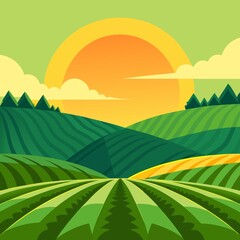 Fototapeta premium landscape with mountains and trees
