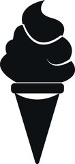 Ice - cream cone silhouette vector icon design