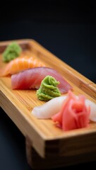 Sushi Platter Salmon Tuna Whitefish Wasabi Ginger image