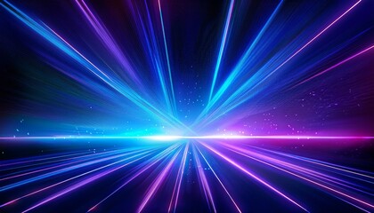 abstract dark night sky background with blue and purple neon glowing lines creating futuristic vibrant atmosphere