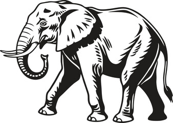 Fototapeta premium vector illustration of an elephant, elephant silhouette, elephant silhouette art, silhouette of a elephant,