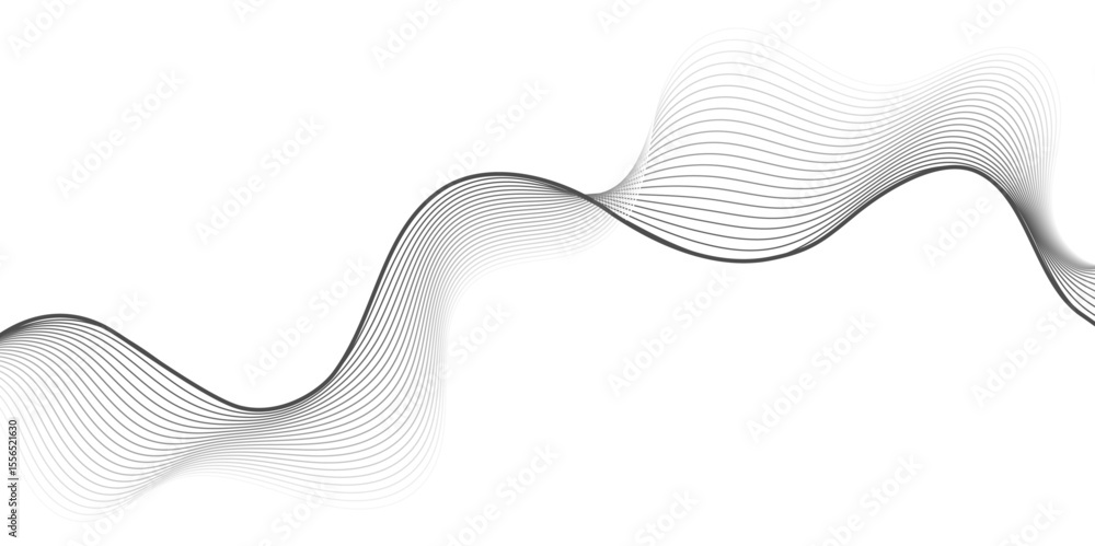 Poster elegant black gradient wave lines flowing smoothly on a white background. modern abstract design ide
