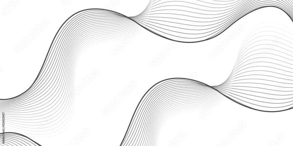 Poster elegant black gradient wave lines flowing smoothly on a white background. modern abstract design ide