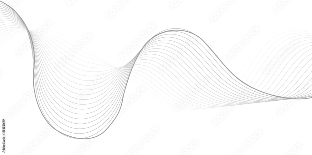 Aufkleber elegant black gradient wave lines flowing smoothly on a white background. modern abstract design ide