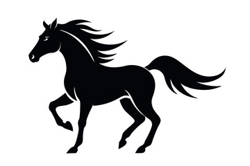 Running Horse Silhouette Vector – Galloping Wild Horse 