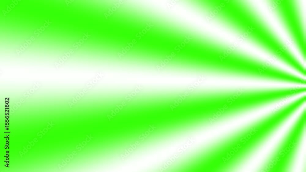 Poster illustration of bright green and white rays burst from the center creating a vibrant abstract backgr