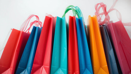 Image of colorful shopping bags (red, blue, green).
IA generativa.
