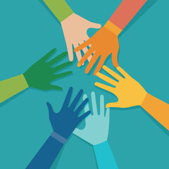 Hands reaching towards each other. Concept of human relation, togetherness or partnership. 3D vector illustration. Design for banner, flyer, poster, cover or brochure