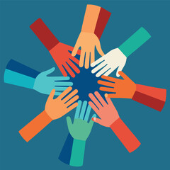 Hands reaching towards each other. Concept of human relation, togetherness or partnership. 3D vector illustration. Design for banner, flyer, poster, cover or brochure